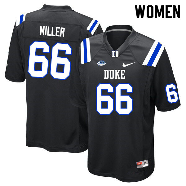Women #66 Jaylen Miller Duke Blue Devils College Football Jerseys Sale-Black - Click Image to Close